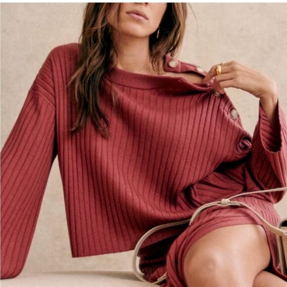 Sezane Maxence Knit Merino Wool Sweater Jumper - Picture 2 of 6